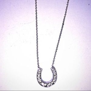 Lucky Horseshoe rhinestone pendant necklace